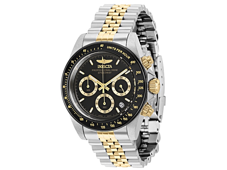 Invicta Men's Speedway 39.5mm Black Dial Stainless Steel Bracelet Quartz Watch