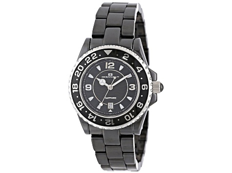 Oceanaut Women's Ceramic Gray Dial, Black Ceramic Watch