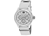 Oceanaut Women's Ceramic White Dial, White Leather Strap Watch