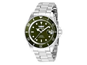 Invicta Pro Diver 40mm Military Green Dial Stainless Steel Band Automatic Watch