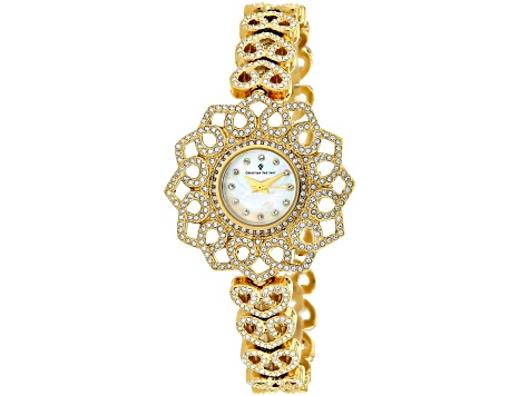 Christian Van Sant Women's Chantilly White Dial, Yellow Stainless Steel Watch