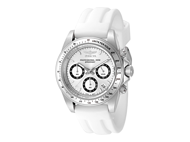 Invicta Men's Speedway 39.5mm Silver Dial Silicone Strap Quartz Watch