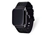 Gametime MLB Detroit Tigers Black Leather Apple Watch Band (38/40mm M/L). Watch not included.