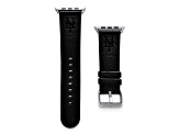 Gametime MLB New York Mets Black Leather Apple Watch Band (38/40mm M/L). Watch not included.