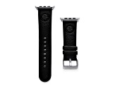 Gametime MLB Seattle Mariners Black Leather Apple Watch Band (38/40mm M/L). Watch not included.