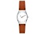 Skagen Women's Grenen Lille White Dial, Brown Leather Strap Watch