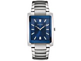 Bulova Men's Classic Blue Dial Stainless Steel Watch
