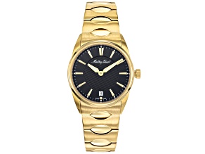 Mathey Tissot Women's Classic Black Dial, Yellow Stainless Steel Watch