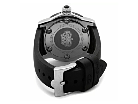 GlamRock Miami Black Unisex Silicone White Dial Stainless Steel
