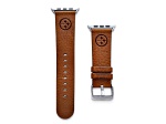 Gametime Pittsburgh Steelers Leather Band fits Apple Watch (42/44mm M/L Tan). Watch not included.