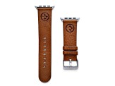 Gametime Pittsburgh Steelers Leather Band fits Apple Watch (42/44mm M/L Tan). Watch not included.