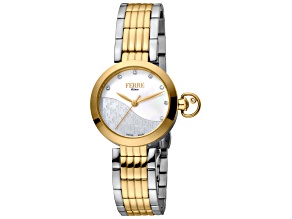 Ferre Milano Women's Fashion 28mm Quartz Two-tone Yellow Stainless Steel Watch