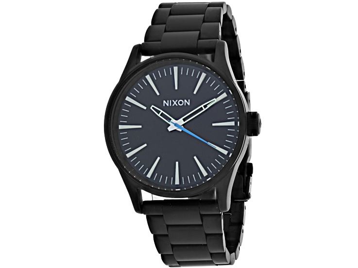 Nixon Sentry 38 SS 38mm Black Stainless Steel Bracelet Brown Dial