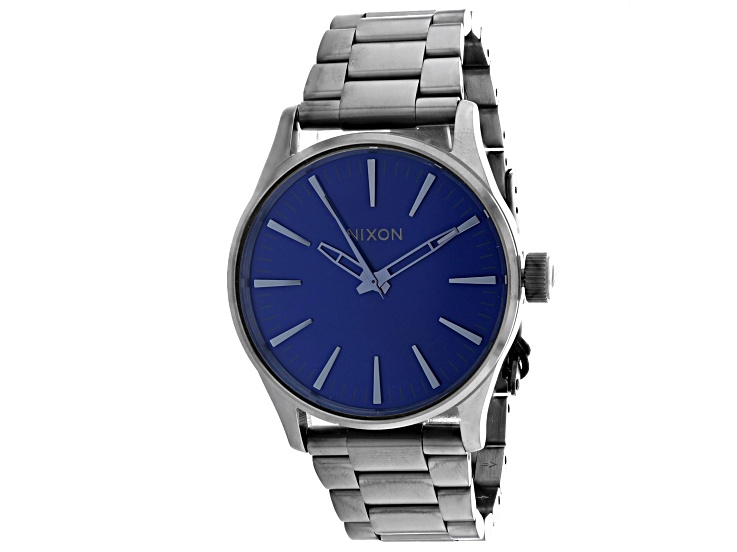 Nixon Sentry 38 SS 38mm Gray Stainless Steel Bracelet Blue Dial