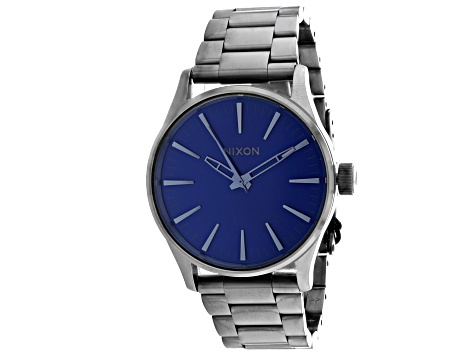 Nixon Sentry 38 SS 38mm Gray Stainless Steel Bracelet Blue Dial