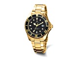 Men's Charles Hubert Gold-plated Stainless Steel Black Dial Watch