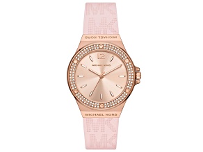 Michael Kors Women's Mini Lenox Rose Dial Pink Rubber Strap Watch
