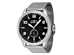 Invicta Vintage 44mm Black Dial Stainless Steel Mesh Band Quartz Watch