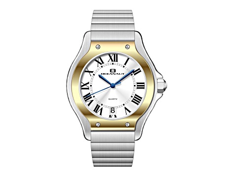 Oceanaut Women's Rayonner White Dial, Yellow Bezel, Stainless Steel Watch