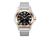 Oceanaut Women's Rayonner Black Dial, Rose Bezel, Stainless Steel Watch