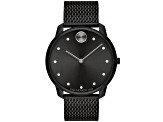 Movado Men's Bold Black Stainless Steel Mesh Band Watch