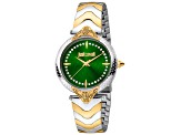 Just Cavalli Women's Animalier Luce 32mm Quartz Green Dial Stainless Steel Watch