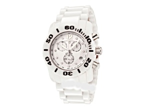 Swiss Legend Women's Commander White Ceramic Band Watch