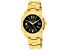 Wenger Men's Edge Romans Black Dial, Yellow Stainless Steel Watch