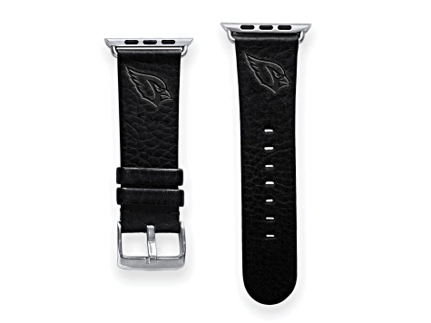 Gametime Arizona Cardinals Leather Band fits Apple Watch (42/44mm M/L Black). Watch not included.