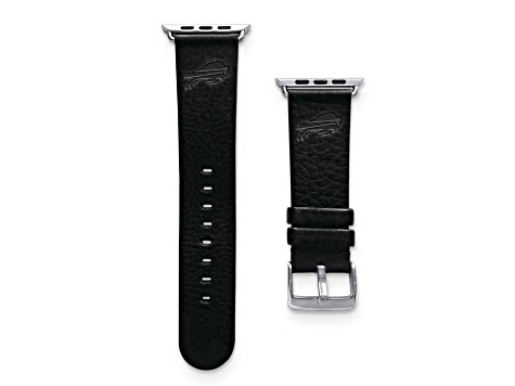 Gametime Buffalo Bills Leather Band fits Apple Watch (42/44mm M/L Black). Watch not included.