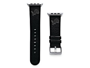 Gametime Detroit Lions Leather Band fits Apple Watch (42/44mm M/L Black). Watch not included.