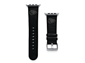 Gametime Kansas City Chiefs Leather Band fits Apple Watch (42/44mm M/L Black). Watch not included.