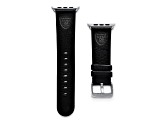 Gametime Las Vegas Raiders Leather Band fits Apple Watch (42/44mm M/L Black). Watch not included.