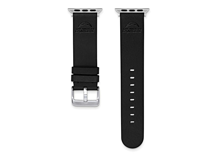 Gametime Los Angeles Chargers Leather Band fits Apple Watch (42/44mm M/L Black). Watch not included.