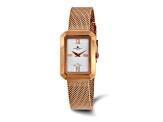 Ladies Charles Hubert Rose IP-plated Mesh Band White Dial Watch