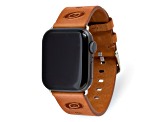 Gametime NHL Carolina Hurricanes Tan Leather Apple Watch Band (42/44mm S/M). Watch not included.