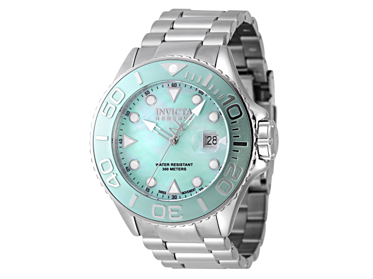 Invicta Reserve 52mm Turquoise Color Dial Stainless Steel Bracelet Quartz Watch