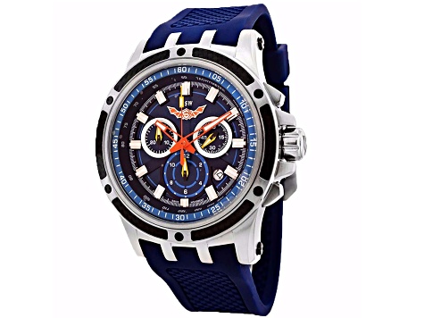 ISW Men's Classic Chronograph Blue Rubber Strap Watch