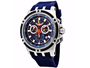 ISW Men's Classic Chronograph Blue Rubber Strap Watch
