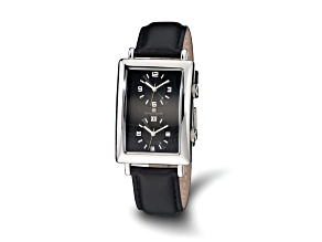 Mens Charles Hubert Dual Time Black 33x53mm Dial Watch