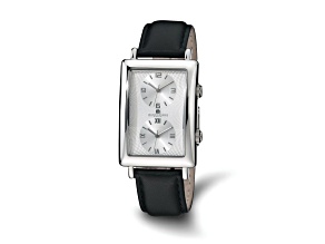 Mens Charles Hubert Dual Time Silver-tone 33x53mm Dial Watch