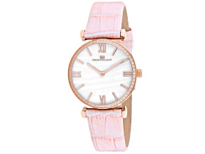 Oceanaut Women's Harmony White Dial, Pink Leather Strap Watch