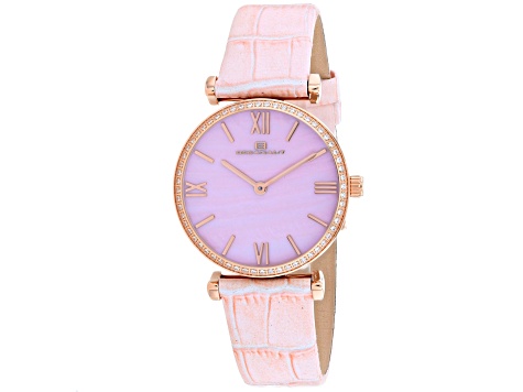 Oceanaut Women's Harmony Pink Dial, Pink Leather Strap Watch