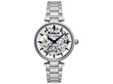 Thomas Earnshaw Women's Charlotte 36mm Automatic Stainless Steel Watch, Blue Accents