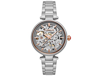 Picture of Thomas Earnshaw Women's Charlotte 36mm Automatic Stainless Steel Watch, Rose and Gray Accents