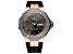 Edox Men Delfin The Original 43mm Automatic Watch with Rubber Strap, Gray Bezel with Rose Accents