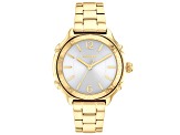 Coach Women's Suzie White Dial, Yellow Stainless Steel Watch