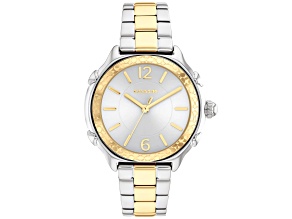 Coach Women's Suzie White Dial, Two-tone Yellow Stainless Steel Watch