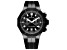 Edox Men Delfin The Original 43mm Quartz Watch with Black Rubber Strap, Black Dial