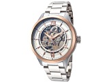 Thomas Earnshaw Men's Ruskin 43mm Automatic White Dial Rose Bezel Stainless Steel Watch